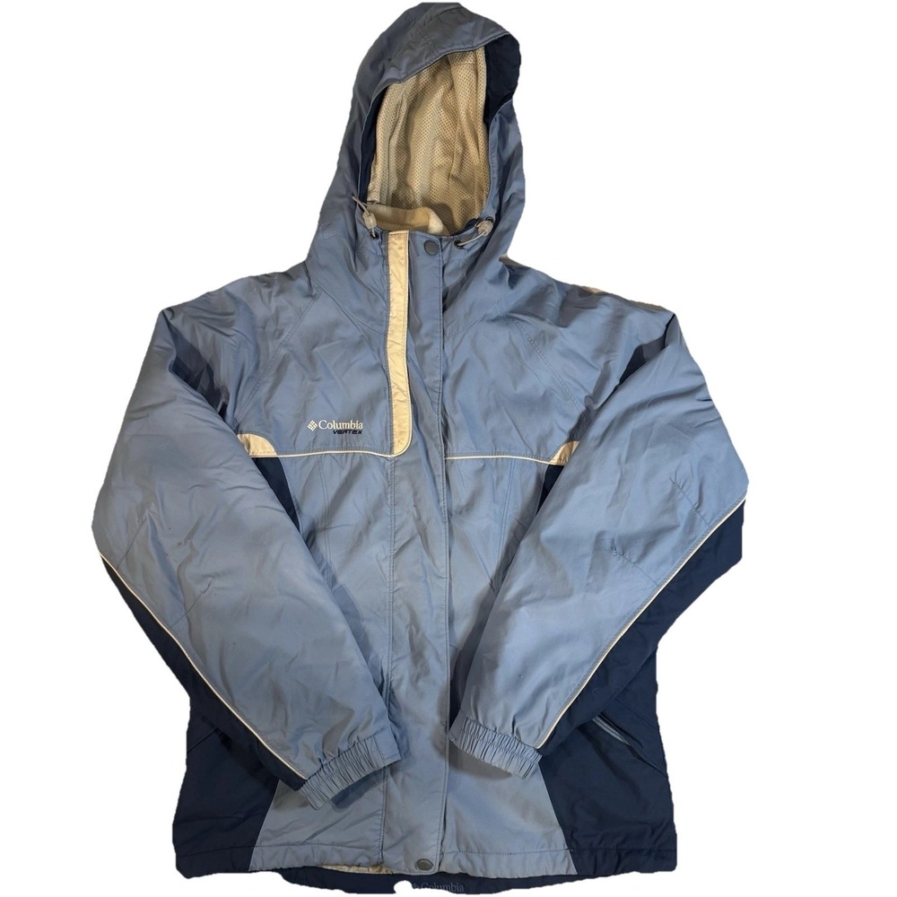 Columbia Vertex Interchange Women's L Hooded 3-in-1 Winter Ski Jacket Blue
